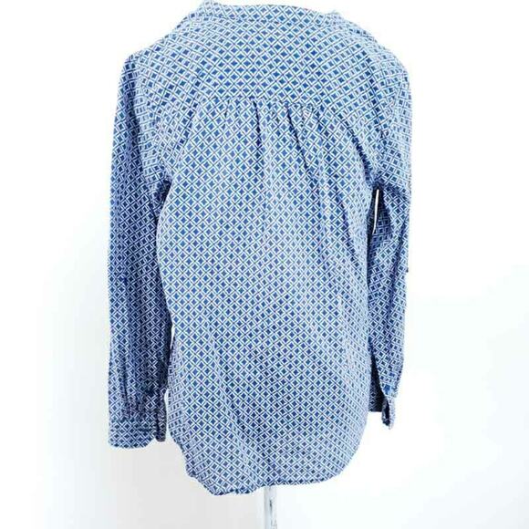 Joe Fresh Blouse Lightweight Summer Blue SMALL Lightweight Geometric Design - Picture 2 of 6
